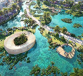 Premium community features and waterfront scenes
